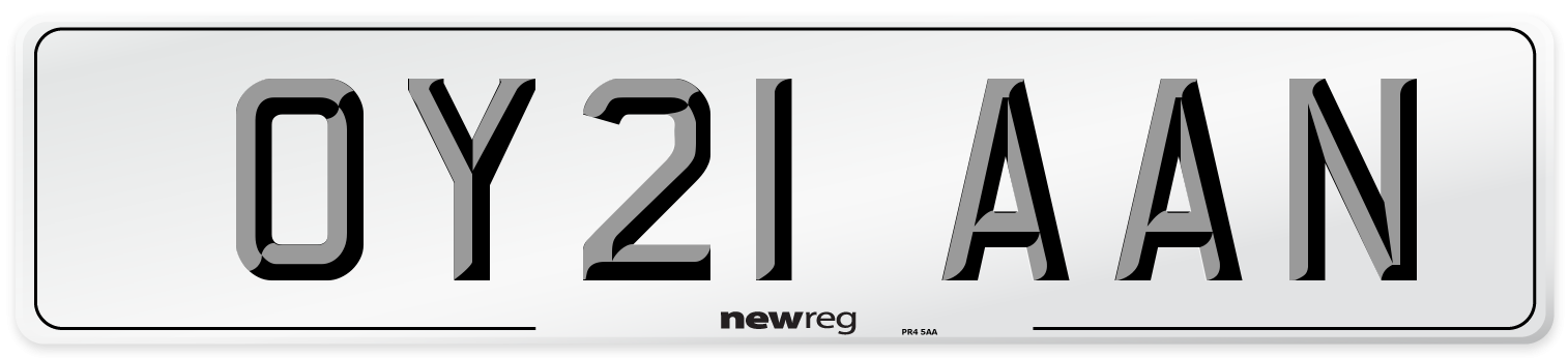OY21 AAN Number Plate from New Reg